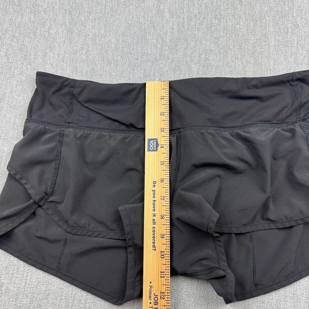 Lululemon Shorts Women 10 Black Speed Up Low-Rise Workout Gym Jogging Activewear